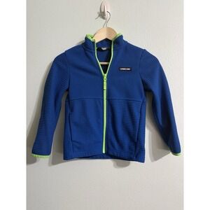 Lands' End Boys Blue Breathable Grid Fleece Full Zip Jacket Size S (6-7)